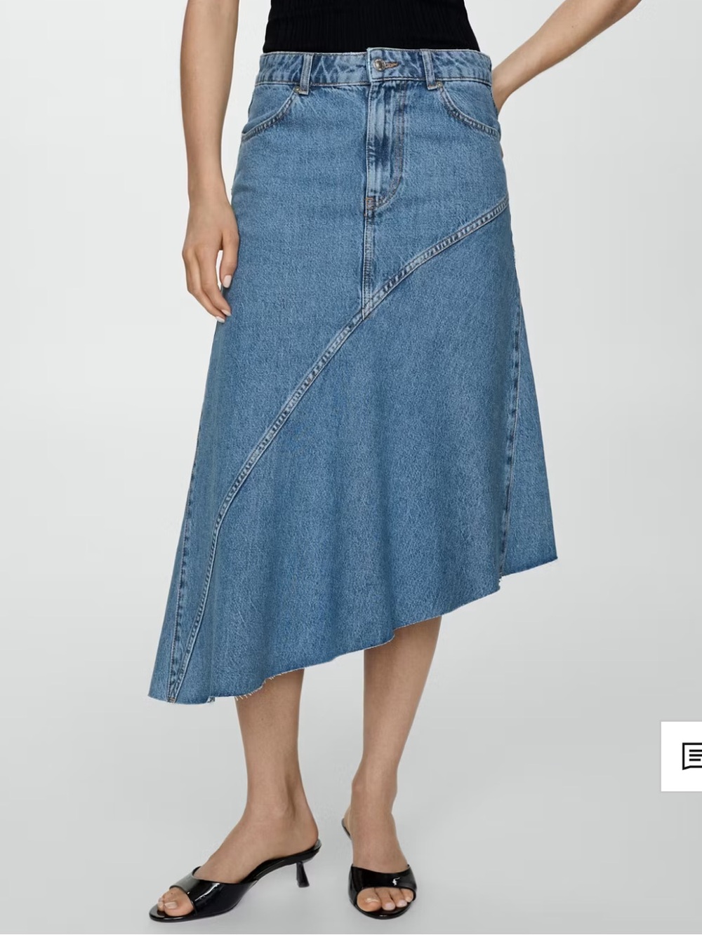 MNG Asymmetrical cotton denim skirt size XS